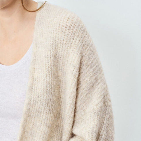 Cardigan East kurz | powder snow melange
